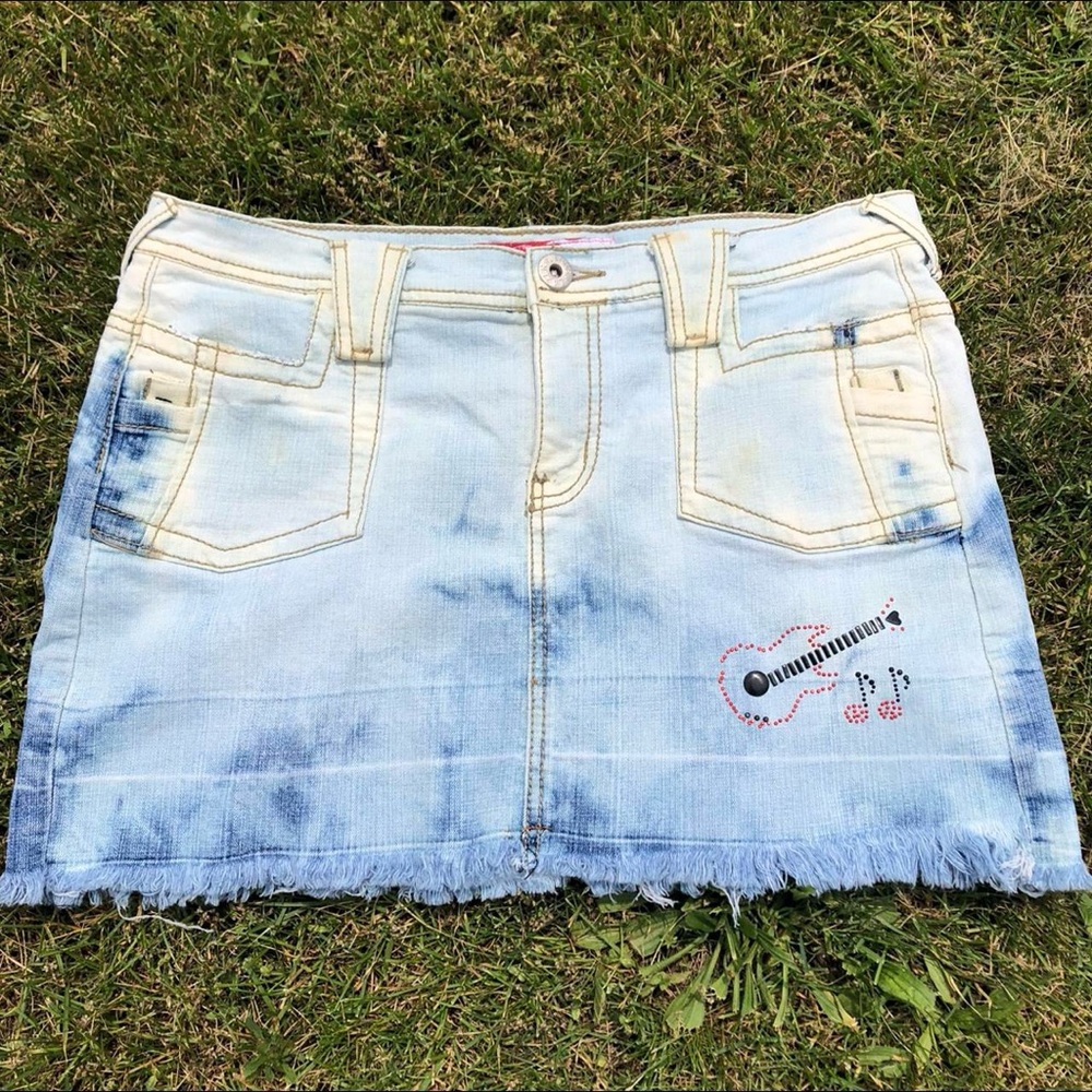 Vintage Bleached Denim Skirt